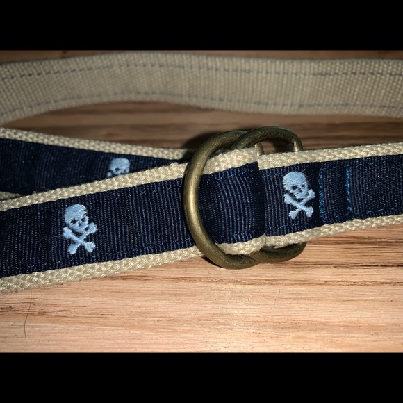 🔓CHILDREN’S PLACE 2T-4T TODDLER Skull Belt navy/tan - Picture 4 of 7